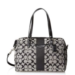 COACH Black and Khaki Nancy Satchel - NWT